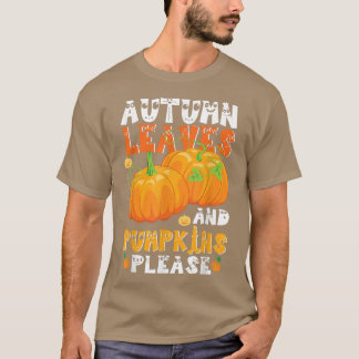 Herbstblätter und Pumpkins Bitte sonniges Hallowee T-Shirt