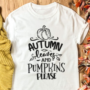 Herbstblätter und Pumpkins Bitte T-Shirt