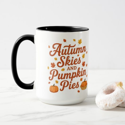 Herbstblätter und Pumpkins bitte Tasse (Mit Donut)