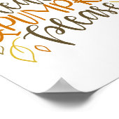 Herbstblätter und Pumpkins Bitte Typografie Poster (Ecke)