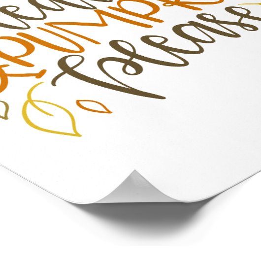 Herbstblätter und Pumpkins Bitte Typografie Poster (Ecke)