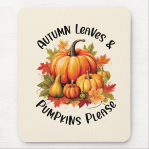 Herbstblätter und Pumpkins Bitte - Whimsischer Fal Mousepad