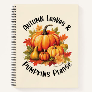 Herbstblätter und Pumpkins Bitte - Whimsischer Fal Notizblock