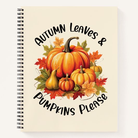 Herbstblätter und Pumpkins Bitte - Whimsischer Fal Notizblock (Vorderseite)