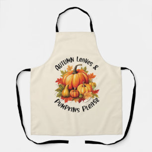 Herbstblätter und Pumpkins Bitte - Whimsischer Fal Schürze