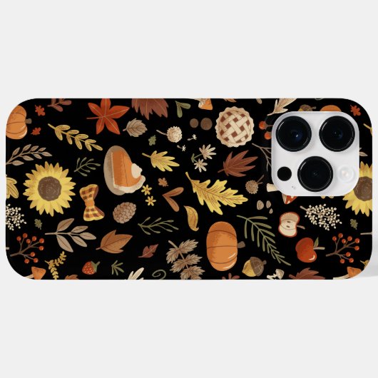 Herbstblätter und Pumpkins-Erntedank Case-Mate iPhone Hülle (Rückseite (Horizontal))