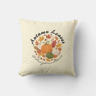 Herbstblätter und Pumpkins - Gemütlicher leichter Kissen