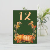 Herbstblätter und Pumpkins Hochzeitstisch No.Card Einladung (Stehend Vorderseite)