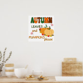 Herbstblätter und Pumpkins Poster (Küche)