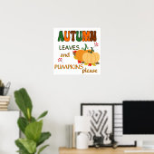 Herbstblätter und Pumpkins Poster (Heimbüro)