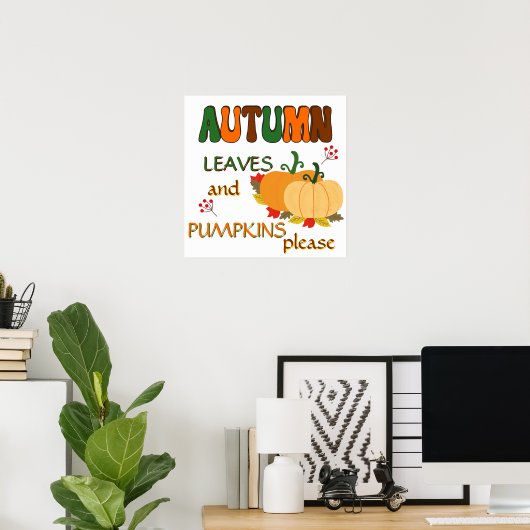 Herbstblätter und Pumpkins Poster (Heimbüro)
