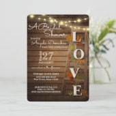 Herbstblätter und rustikales Brautparty Einladung (Stehend Vorderseite)