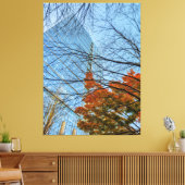 Herbstblätter und Skyline Leinwanddruck (Insitu (Wohnzimmer))