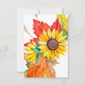 Herbstblätter und Sonnenblumen, Herbst-Brautparty Einladung (Rückseite)