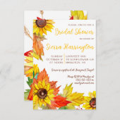 Herbstblätter und Sonnenblumen, Herbst-Brautparty Einladung (Vorne/Hinten)