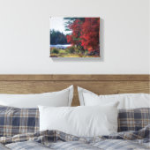 Herbstblätter und Teich Leinwanddruck (Insitu (Schlafzimmer))