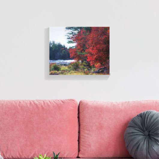 Herbstblätter und Teich Leinwanddruck (Insitu (Wohnzimmer))