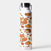 Herbstblätter und Waldtiere Trinkflasche (Vorne)