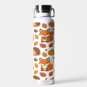 Herbstblätter und Waldtiere Trinkflasche (Rückseite)