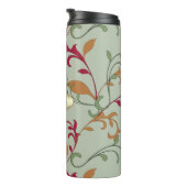 Herbstblätter und Wirbel mit Monogramm Thermosbecher (Nach rechts gedreht)