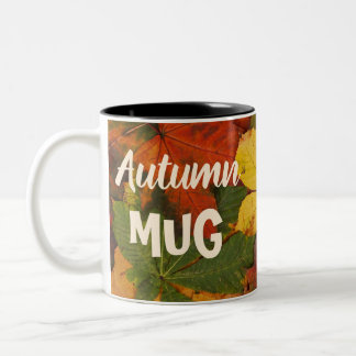 Herbstblätter Vintage Entkoration Zweifarbige Tasse