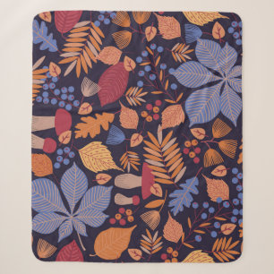 Herbstblätter, Vintage Pilzbilder. Sherpadecke