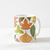 Herbstblätter: Vintager weißer Hintergrund. Kaffeetasse (VorderseiteRechts)