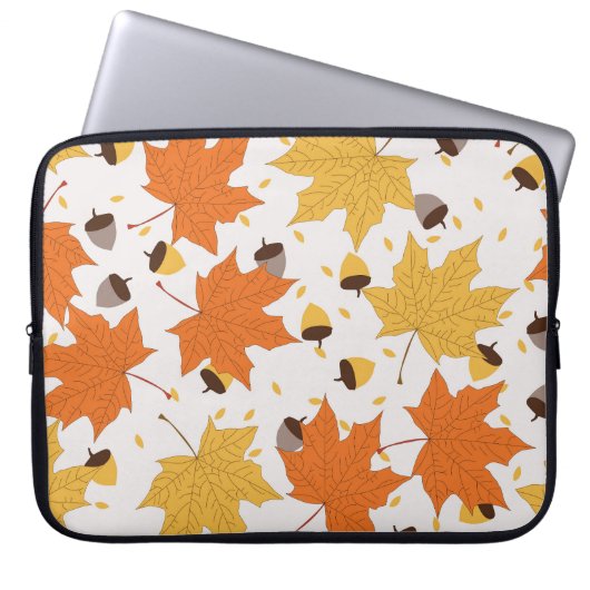 Herbstblätter, Vintages nahtloses Design. Laptopschutzhülle (Vorderseite)