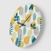 Herbstblätter, Vintages nahtloses Muster. Große Wanduhr (Winkel)