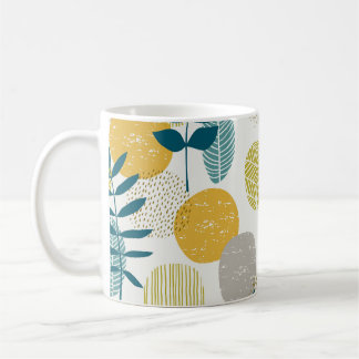 Herbstblätter, Vintages nahtloses Muster. Kaffeetasse