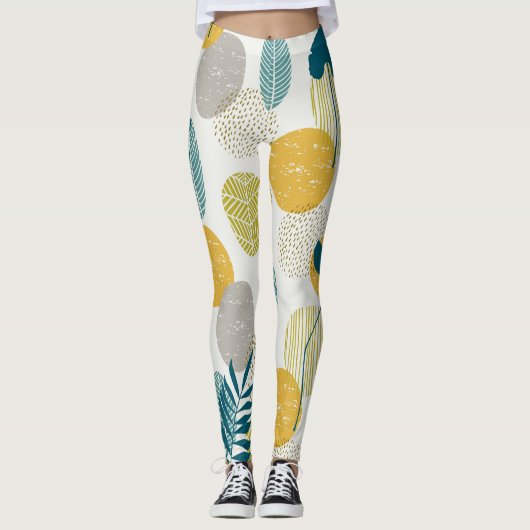 Herbstblätter, Vintages nahtloses Muster. Leggings (Vorderseite)