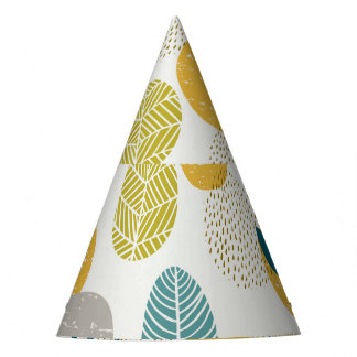 Herbstblätter, Vintages nahtloses Muster. Partyhütchen