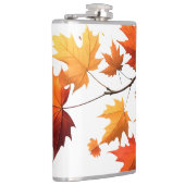 Herbstblätter Vinyl umwickelte Flasche Flachmann (Rechts)