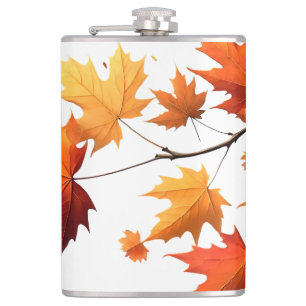 Herbstblätter Vinyl umwickelte Flasche Flachmann