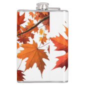 Herbstblätter Vinyl umwickelte Flasche Flachmann (Rückseite)
