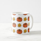 Herbstblätter: Von Hand Gezeichnet Kürbismuster Kaffeetasse (VorderseiteRechts)