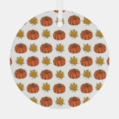 Herbstblätter: Von Hand Gezeichnet Kürbismuster Ornament Aus Glas (Rückseite)