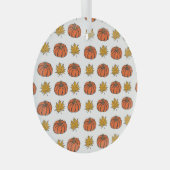 Herbstblätter: Von Hand Gezeichnet Kürbismuster Ornament Aus Glas (Vorderseite Rechts)