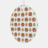 Herbstblätter: Von Hand Gezeichnet Kürbismuster Ornament Aus Glas (Vorderseite links)