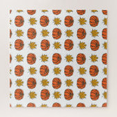 Herbstblätter: Von Hand Gezeichnet Kürbismuster Puzzle (Horizontal)