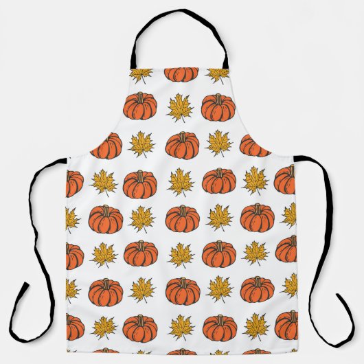 Herbstblätter: Von Hand Gezeichnet Kürbismuster Schürze (Vorderseite)