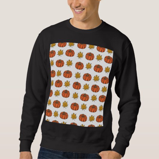 Herbstblätter: Von Hand Gezeichnet Kürbismuster Sweatshirt (Vorderseite)