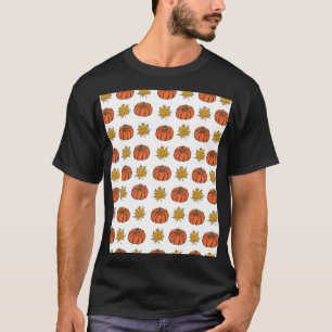 Herbstblätter: Von Hand Gezeichnet Kürbismuster T-Shirt