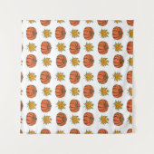 Herbstblätter: Von Hand Gezeichnet Kürbismuster Wandteppich (Vorderseite (Horizontal))