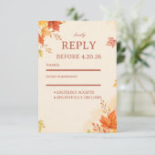 Herbstblätter Warm RSVP Karte (Stehend Vorderseite)
