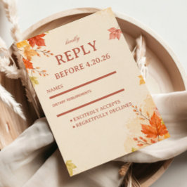 Herbstblätter Warm RSVP Karte