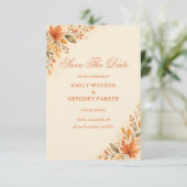 Herbstblätter Warm Save The Date (Stehend Vorderseite)
