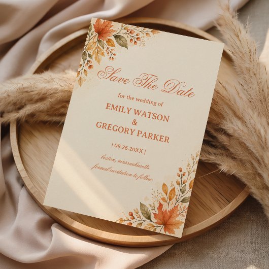 Herbstblätter Warm Save The Date