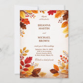 Herbstblätter Warme Botanik Einladung (Vorderseite)