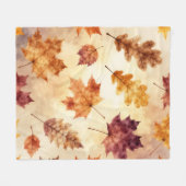 Herbstblätter Wasserfarbe Herbstmuster Fleecedecke (Vorderseite (Horizontal))